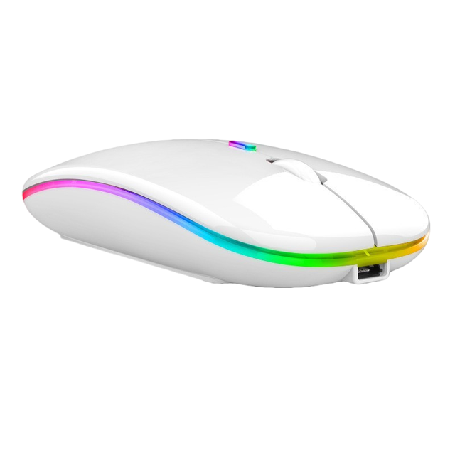 Ergonomic Mini RGB Wireless Optical Mouse Factory Wholesale 2.4G+BT Rechargeable Plug-and-Play Backlit Gaming for Stock