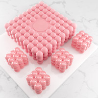 Moule à gâteau en silicone en forme de cube magique carré, moule à mousse, moule à bulles, ustensiles de pâtisserie pour desserts français