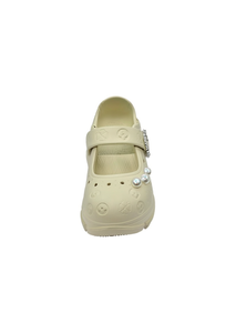 Zoccoli con Piattaforma e Perle Stile Mary Jane, Scarpe Estive in Plastica Morbida, Taglia 19 per Donne e Ragazze - Product Image 1
