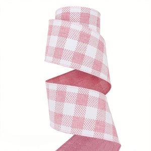 <b>Easter</b> Exclusive Pastel 6.3cm 10Yards Gingham & Solid Wired Burlap <b>Ribbon</b> for <b>Easter</b> Basket gg Hunt Decor Decor - Product Image 4