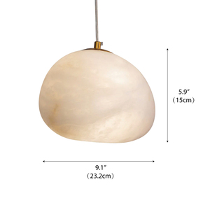 Modern Minimalist Organic Pendant Light Contemporary Style <strong>Copper</strong> Alabaster Stone Pebble Shape Unique Galet Pendant <strong>Lamp</strong> - Product Image 5
