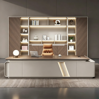 Bureau de direction en bois en forme de L, mobilier de bureau pour PDG et directeurs