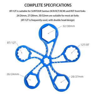 Outils <span class=keywords><strong>de</strong></span> fourche avant <span class=keywords><strong>de</strong></span> vélo 6-en-1 8t/12t 24/26/27/28/30/32mm clé à capuchon <span class=keywords><strong>de</strong></span> vélo <span class=keywords><strong>de</strong></span> montagne en aluminium outils d'installation et <span class=keywords><strong>de</strong></span> réparation - Product Image 4