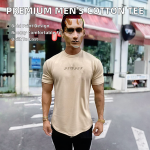 T-shirt Homme Personnalisé de Haute Qualité 100% Coton 220g Épais Écologique Respirant Coupe Ample pour Gym Fitness Sport Décontracté - Product Image 2