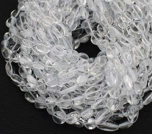 Cuentas de Cuarzo Transparente en Forma de Pepita, Piedras Preciosas Lisas, Hilo de 13 Pulgadas, de 6x5mm a 6x9mm - Product Image 2