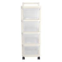 Chariot de rangement mobile en plastique avec tiroirs, pour collations et jouets, facile à assembler, pour salon