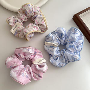 Moda coreana chicas cabeza Scrunchies lindo gato <span class=keywords><strong>de</strong></span> dibujos animados oso Scrunchies bandas elásticas para el cabello coleta titular tela lazos para el cabello - Product Image 6