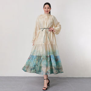 <span class=keywords><strong>Vestidos</strong></span> <span class=keywords><strong>de</strong></span> Moda Modestos <span class=keywords><strong>de</strong></span> Manga Larga <span class=keywords><strong>de</strong></span> Alta Calidad, Vestido Holgado Elegante con Estampado Beige para Fiesta, ODM, Venta al por Mayor, <span class=keywords><strong>Vestidos</strong></span> Casuales - Product Image 1