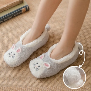 Mujer Señoras Cozy Fuzzy Animal Invierno Interior Piso Habitación Antideslizante Casa Bailarina Zapatilla Calcetines Con Forro Sherpa en Stock - Product Image 5