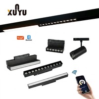 Système d'éclairage sur rail intelligent Tuya en aluminium magnétique COB LED moderne 48V DC, projecteur linéaire suspendu, grille lumineuse pour maison et commerce