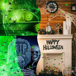 Decoración <span class=keywords><strong>de</strong></span> escena <span class=keywords><strong>de</strong></span> terror <span class=keywords><strong>de</strong></span> Halloween, accesorios pequeños, truco y susto, casa embrujada, Araña <span class=keywords><strong>de</strong></span> luz nocturna <span class=keywords><strong>de</strong></span> terror - Product Image 2