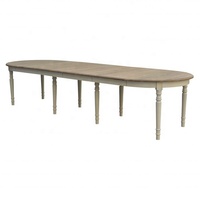 Table de salle à manger extensible ovale en chêne massif rustique de luxe antique française D1645 pour meubles de salle à manger