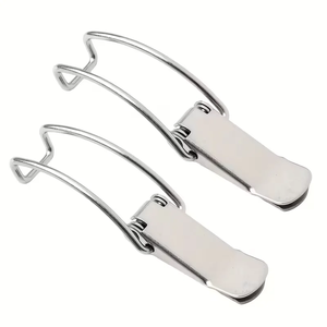 ตะขอเหล็กชุบสังกะสีแบบปากเป็ด ตัวล็อคกล่องไม้ ตัวหนีบ 90 องศา ตัวล็อคแบบสปริง ตัวล็อคแบบกด - Product Image 3