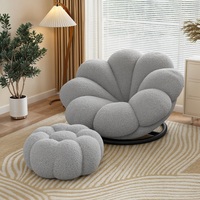 Nordique blanc unique Teddy inclinable bras luxe Boucle cuir chaise longue en cuir inversé paresseux loisirs moderne meubles de maison