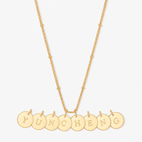YUNCHENG - Collar con Colgante de Moneda con Inicial Personalizada, Chapado en Oro PVD, Acero Inoxidable 304 316, Regalo para Mujer
