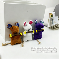 Nouveautés : Jouets pour chat en peluche 3 couleurs avec bâton de Silvervine naturel – Jouets interactifs à mâcher pour chat