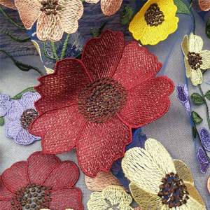 Tela de encaje bordado multicolor 3D Premium directo de fábrica Producto de categoría de alta calidad - Product Image 5