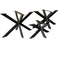 Pieds de table en métal robuste en forme de X, de différentes tailles, pour une utilisation en cuisine et en extérieur