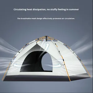 Tente de <span class=keywords><strong>camping</strong></span> imperméable à ouverture rapide, légère, à double couche, automatique, pour 3-4 personnes, idéale pour les voyages, la <span class=keywords><strong>plage</strong></span> et les activités de plein air - Product Image 3