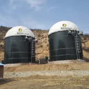 Verre fusionné à l'acier Réservoir de biogaz anaérobie Réservoir assemblé en émail Réservoir de traitement de l'eau