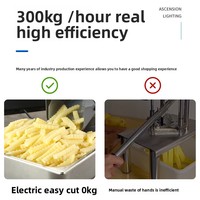 Hete aanbieding Elektrische Gegolfde Snijder Wolf Tanden Aardappelmachine Gebakken Wolf Tanden Friet met Aardappelmes voor Fastfood Restaurant