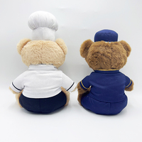 Ours en peluche en peluche avec logo personnalisé pour hôtel Peluches Ours en peluche uniforme de cuisinier d'hôtel Peluches