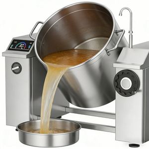 Stainless Steel Tilting Steam <b>Kettle</b> for Cooking Mixing and Cooling in Food Processing Lines - Product Image 6