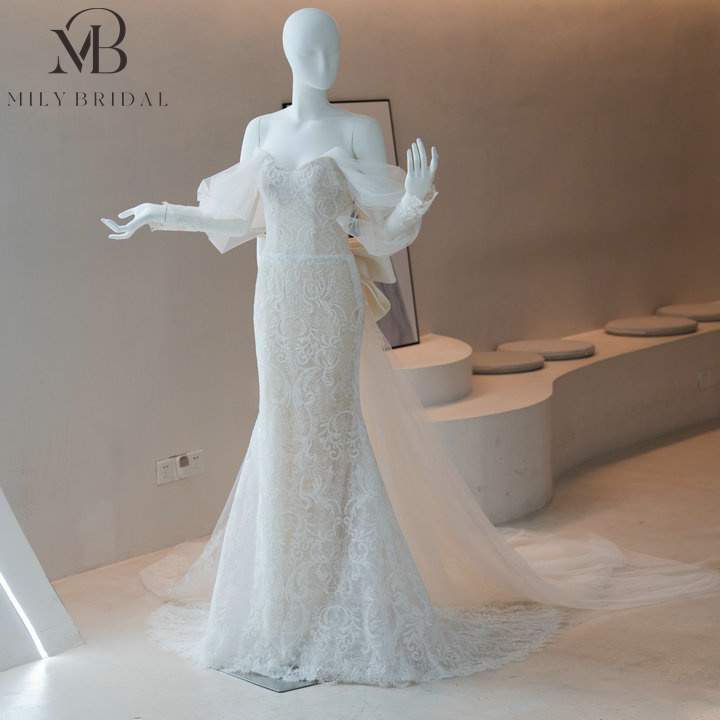 Mily Bridal QW02031 - Elegant French Lace Mermaid Dress