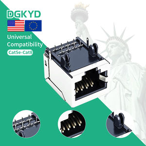 Cat 5e Cat6 Cat6a Cat7 Cat7a Cat8 <span class=keywords><strong>Rj11</strong></span> <span class=keywords><strong>Rj45</strong></span> Keystone Jack <span class=keywords><strong>Rj45</strong></span> <span class=keywords><strong>Coupleur</strong></span> pour blindage réseau Socket Pcb Board Connector - Product Image 1