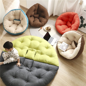 2-in-1 Detachable Single Lazy Sofa for Living Room <b>Bean</b> <b>Bag</b> Chair Convertible Semicircular Mat Backrest Cushion - Product Image 6