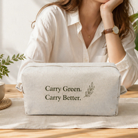 Trousse de Maquillage en Toile Écologique avec Fermeture Éclair, Grande Taille, Portable, Conception Personnalisable, en Toile Recyclée, Idéale pour Offrir