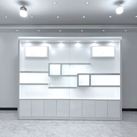 Vitrine de présentation de parfums sur pied, design moderne, portable, pliable, légère, éclairage LED, bois MDF, couleur personnalisée