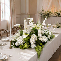 Chemin de table floral de luxe vert forêt en soie toucher réel couleur personnalisée pour présentoir de boutique, décoration de réception