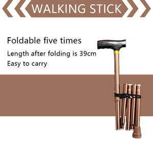 Bastone da passeggio pieghevole regolabile in alluminio, supporta 100 kg, punta in gomma antiscivolo, impugnatura ergonomica per uomini, donne e anziani - Product Image 5