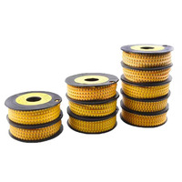 Marqueur de fil de câble rond en PVC de haute qualité, virole EC-0 EC-1 EC-2 EC-3 EC-J, série de câble à enfiler directement, marqueurs de câble plat