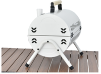 Barbecue pliable robuste pour le camping - Poignée de barbecue amovible, revêtement en poudre noir/blanc pour pique-nique en plein air/cuisine en extérieur
