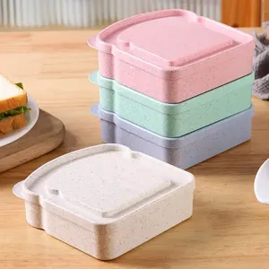 Toast Shaped Portable Lunch <b>Box</b> Sandwich <b>Plastics</b> Bento <b>Box</b> with Lid Student Office School Outdoor Lunch <b>Box</b> Food Container - Product Image 4