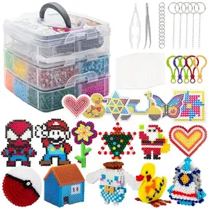 Wholesale Educational Toys DIY Puzzle Game 5mm Ironing Beads Set Plastic 5mm Perler Beads for Christmas and Birthday Gifts