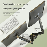 NB F160 Support de moniteur à double écran pour ordinateur de bureau universel Base d'écran Table surélevée 17-27 pouces 90 degrés Nouveau stock