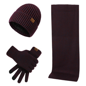 Ensemble cadeau écharpe, <span class=keywords><strong>gants</strong></span> et <span class=keywords><strong>bonnet</strong></span> d'hiver pour <span class=keywords><strong>homme</strong></span> avec logo personnalisable, ensemble tricoté chaud de couleurs mélangées, bonnets d'hiver - Product Image 2