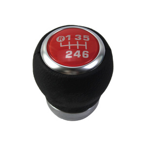 Car Gear <b>Knob</b> Leather Red And Black 6 Speed Manual Transmission <b>Shift</b> <b>Knob</b> For Subaru Ergonomic Design - Product Image 3