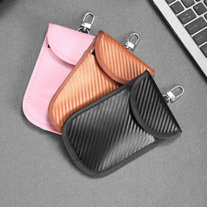 Sac de protection <span class=keywords><strong>anti</strong></span>-<span class=keywords><strong>RFID</strong></span> portable avec étui à clés pour étui à clés de voiture Faraday sac de blocage de Signal FOB - Product Image 1