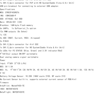 MATEKSYS F405-HDTE <b>RC</b> Plastic Flight <b>Controller</b> for FPV Drone with STM32F405/ICM42688-P/12S LiPo/BetaFlight/ArduPilot - Product Image 5