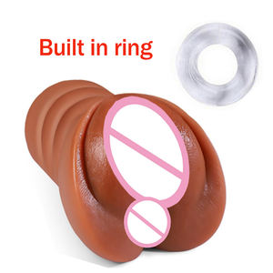 Fabrika Toptan Satış TPE Erkek Mastürbasyon Kupası Dahili Halka ile Yetişkin Seks Mastürbasyon Oyuncakları Kupası Eğlenceli Ürünler 2 Kanallı Erkekler için - Product Image 2