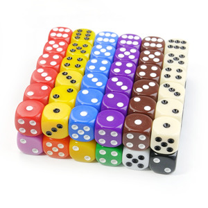 Dados de Plástico Redondos de 16 mm, D6, Color Rojo Sólido, Estándar, con Personalización para Juegos Educativos - Product Image 3