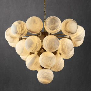 <span class=keywords><strong>Lampadario</strong></span> Moderno in Alabastro con Pendenti a Sfera Naturale Minimalisti, Luci LED per Soggiorno e Sala da Pranzo, Forma Ovale - Product Image 6