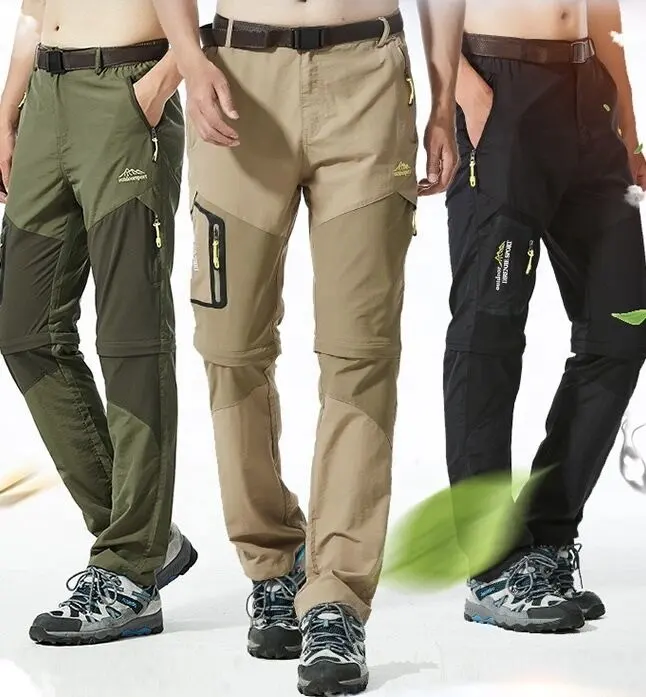 Sport stretch cargo Fishing Trekking Camping climbing trousers outdoor hiking pants ultralight men detachable pants