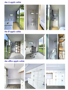 Structure en acier personnalisable, <span class=keywords><strong>maison</strong></span> cube noire de 4 m pour projet commercial - Product Image 3