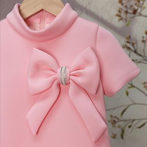 Abito da damigella rosa di lusso con rose 3D, elegante abito da principessa per bambina, per servizio fotografico, abito personalizzato per festa di compleanno - Product Image 3