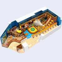 Aire de jeux intérieure à thème bateau pirate avec toboggan en spirale, piscine à balles et piscine à sable pour jeux de rôle, pour centres commerciaux et parcs d'attractions familiales (FEC)